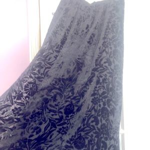 4/$40 Velvet And Sheer Pattern Maxi Skirt